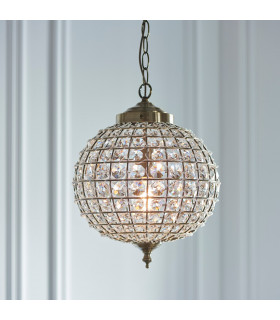 Tanaro 1 Light Ceiling Globe Pendant Antique Brass-1