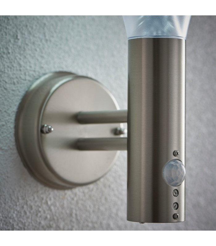 Francis PIR 1 Light Outdoor Wall Light Brushed Stainless Steel-3