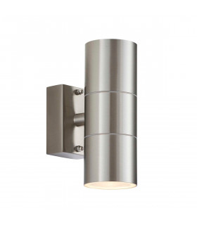Canon 2 Light Outdoor Up Down Wall Light Clear Glass