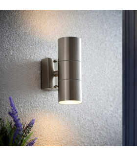 Canon 2 Light Outdoor Up Down Wall Light Clear Glass-1