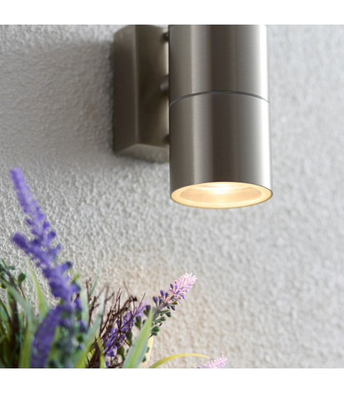 Canon 2 Light Outdoor Up Down Wall Light Clear Glass-2