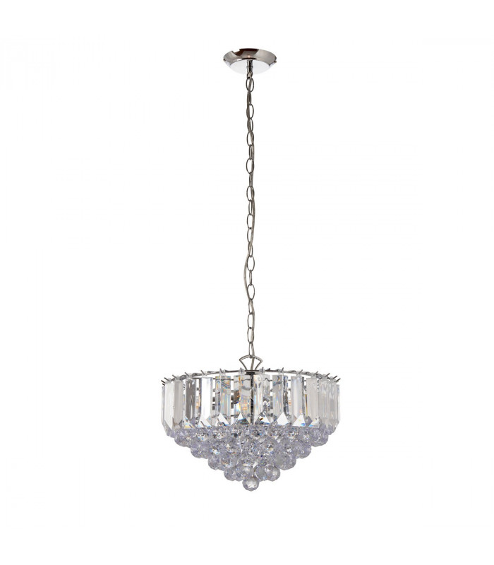 Fargo 3 Light Ceiling 39cm Pendant Chrome, Clear Acrylic, E14
