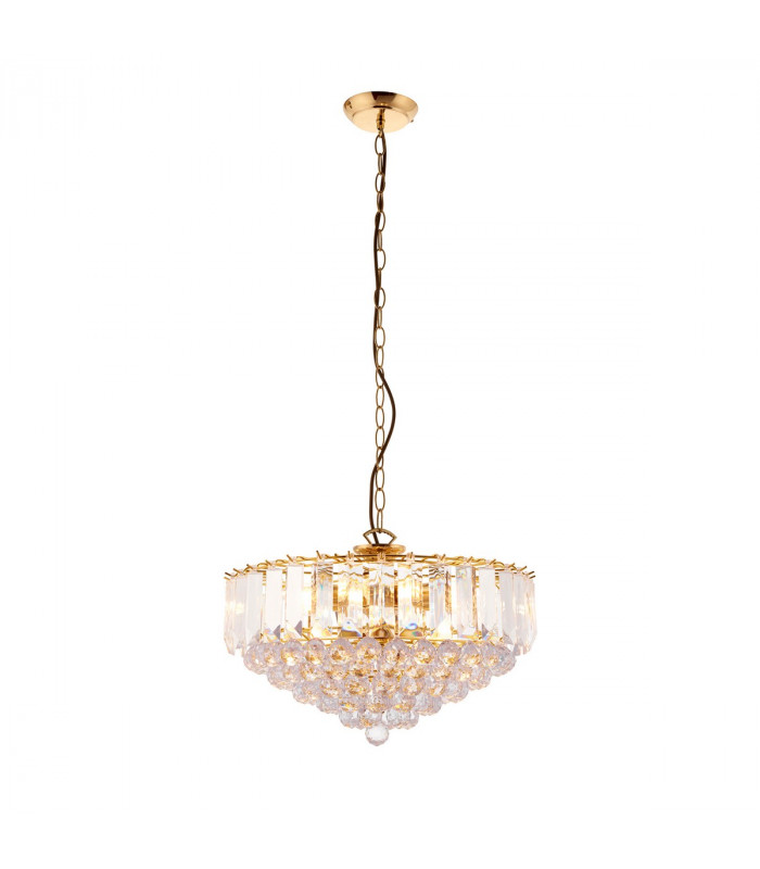 Fargo 6 Light Ceiling Pendant Acrylic, Brass, E14