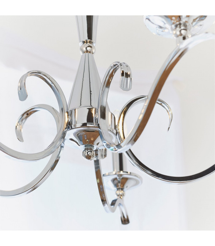 Kora 5 Light Multi Arm Ceiling Pendant Candle Chrome-3