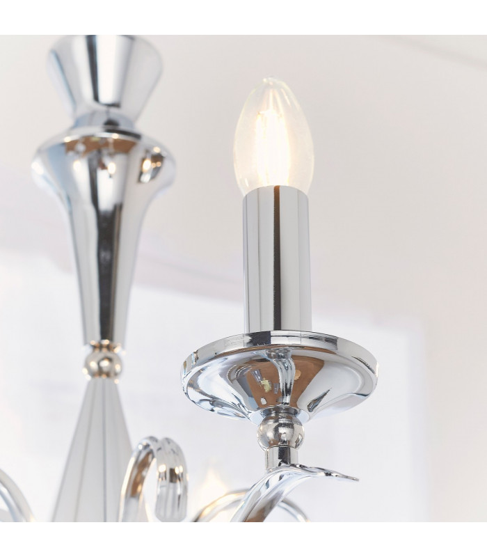 Kora 5 Light Multi Arm Ceiling Pendant Candle Chrome-6