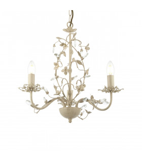 Lullaby 3 Light Multi Arm Ceiling Pendant Flower Design Cream Brushed Gold