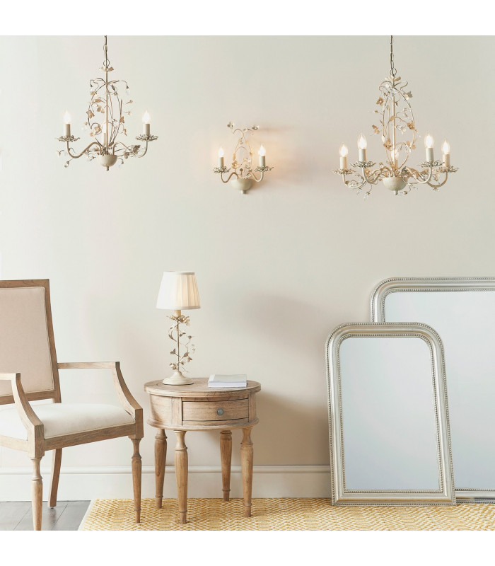 Lullaby 3 Light Multi Arm Ceiling Pendant Flower Design Cream Brushed Gold-2