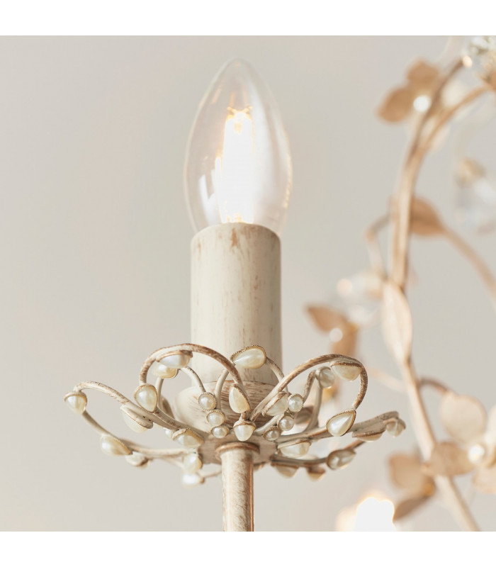 Lullaby 3 Light Multi Arm Ceiling Pendant Flower Design Cream Brushed Gold-5