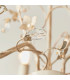 Lullaby 3 Light Multi Arm Ceiling Pendant Flower Design Cream Brushed Gold, Pearl Effect Acrylic, E14