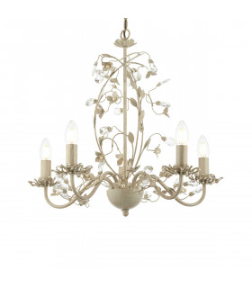 Lullaby 5 Light Multi Arm Ceiling Pendant Flower Design Cream