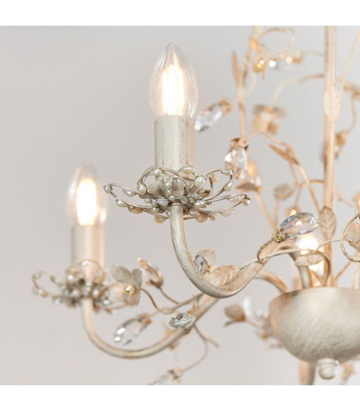 Lullaby 5 Light Multi Arm Ceiling Pendant Flower Design Cream-3