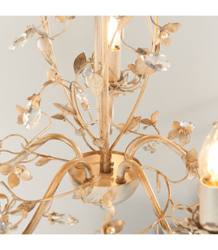 Lullaby 5 Light Multi Arm Ceiling Pendant Flower Design Cream-4