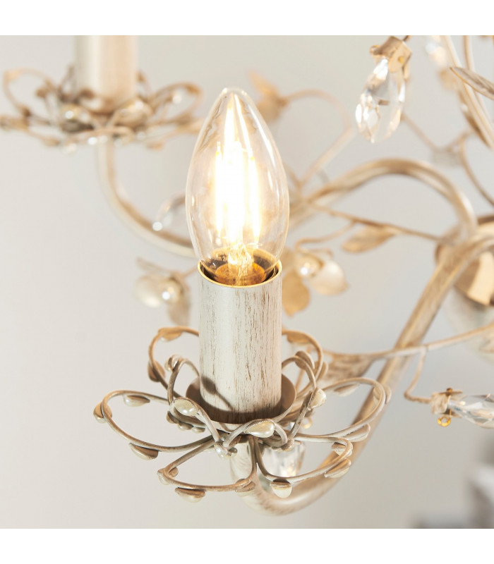 Lullaby 5 Light Multi Arm Ceiling Pendant Flower Design Cream-5
