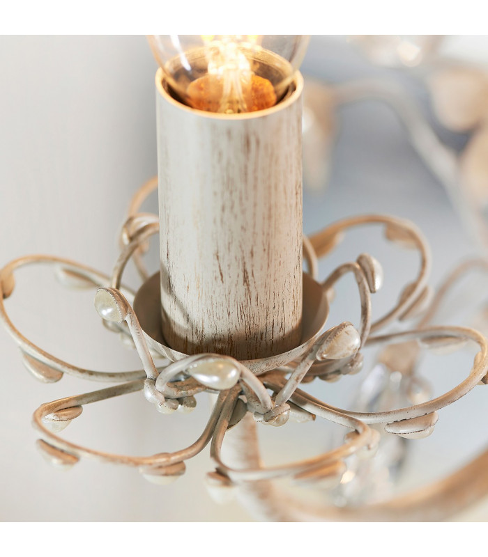 Lullaby 5 Light Multi Arm Ceiling Pendant Flower Design Cream-6