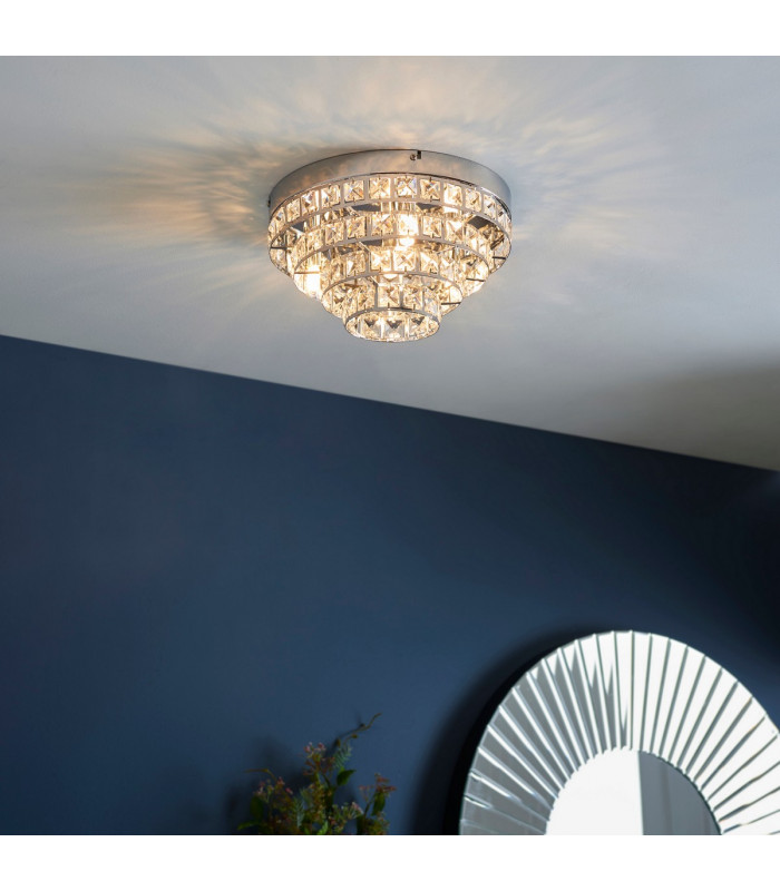 Motown 4 Light Flush Ceiling Light Chrome-2