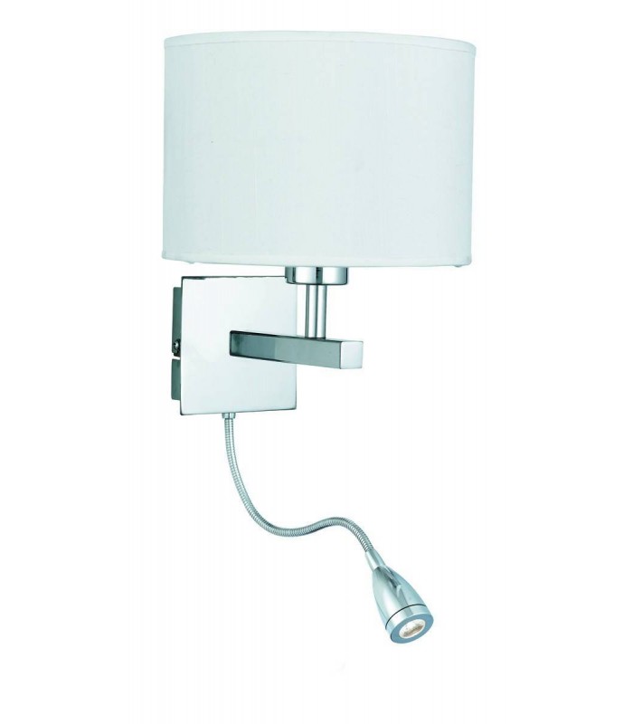 1 Light Dual Arm Flexible Indoor Wall Light Chrome, E27 - 1