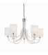 Phantom 7 Light Multi Arm Chandelier Chrome & White Tc Fabric Finish