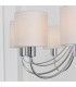 Phantom 7 Light Multi Arm Chandelier Chrome & White Tc Fabric Finish, E14