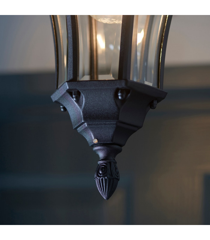 Drayton 1 Light Outdoor Ceiling Lantern Pendant Light Black IP44-5