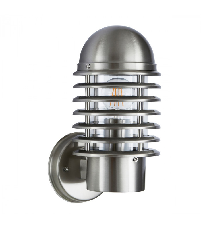 Louvre 1 Light Outdoor Wall Light Polished Stainless Steel-3