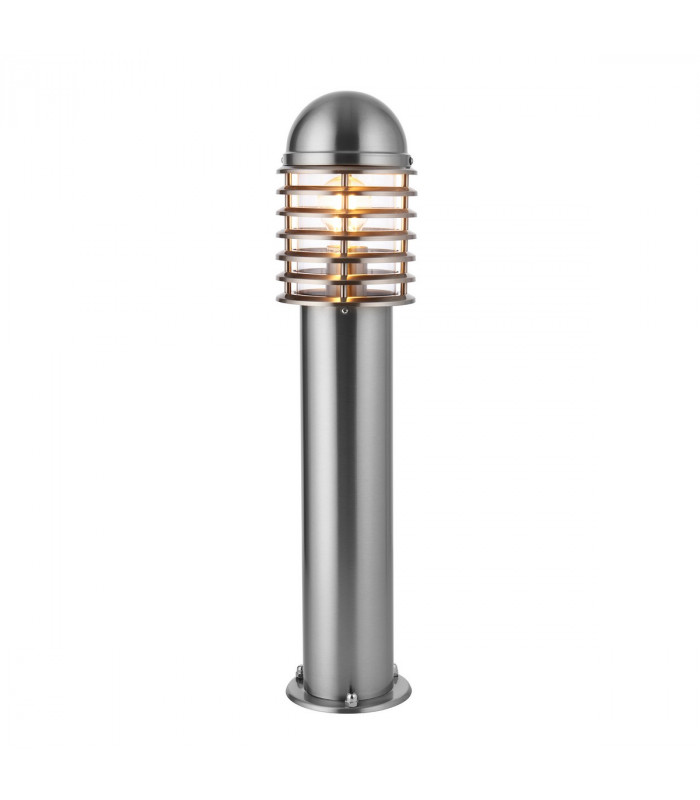 Louvre Outdoor Bollard Light Polished Stainless Steel