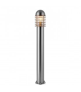 Louvre Outdoor Bollard Light Polished Stainless Steel