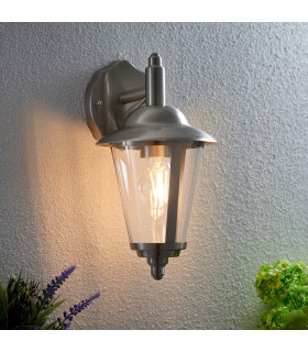 Klien 1 Light Outdoor Wall Lantern Polished Stainless Steel-1