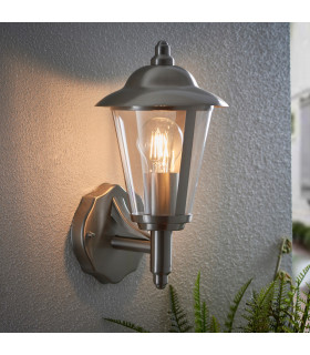 Klien 1 Light Outdoor Wall Lantern Polished Stainless Steel-1
