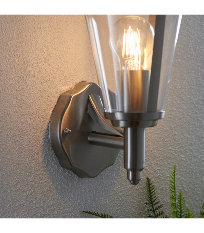 Klien 1 Light Outdoor Wall Lantern Polished Stainless Steel-3