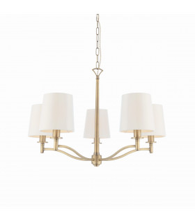 Ortona 5 Light Multi Arm Pendant Matt Antique Brass