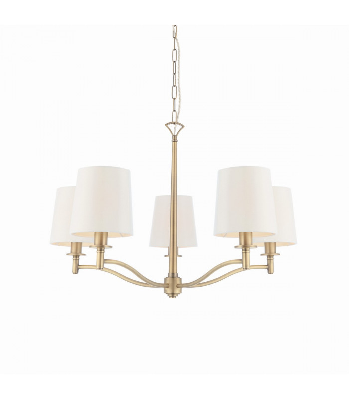 Ortona 5 Light Multi Arm Pendant Matt Antique Brass