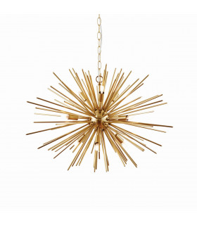 Orta 9 Light Spherical Pendant Satin Brushed Gold Plate