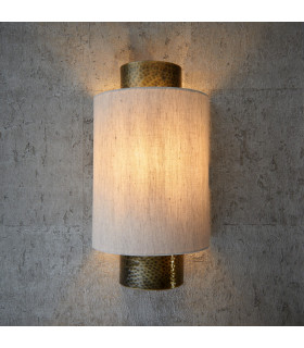 Indara 1 Light Wall Aged Hammered Bronze-1