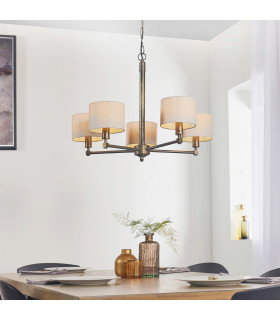 Indara 5 Light Multi Arm Pendant Aged Bronze-1