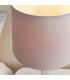 Syon 1 Light Table Lamp Bright Nickel, Mink Faux Silk, E14