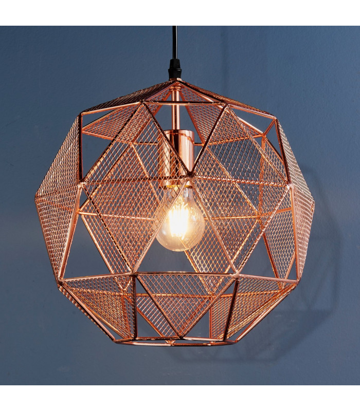 Armour 1 Light Spherical Pendant Copper Plate-2