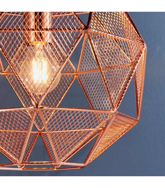 Armour 1 Light Spherical Pendant Copper Plate-3