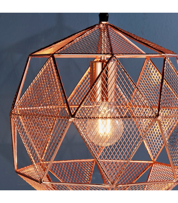Armour 1 Light Spherical Pendant Copper Plate-4