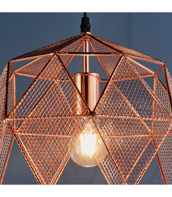 Armour 1 Light Spherical Pendant Copper Plate-5