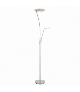 Alassio LED 1 Light Floor Lamp Satin Chrome