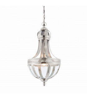 Vienna 1 Light Pendant Bright Nickel Plated On Solid Brass