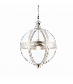 Vienna 1 Light Spherical Pendant Bright Nickel Plated On Solid Brass-1