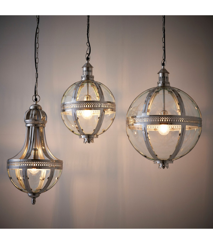 Vienna 1 Light Spherical Pendant Bright Nickel Plated On Solid Brass-1