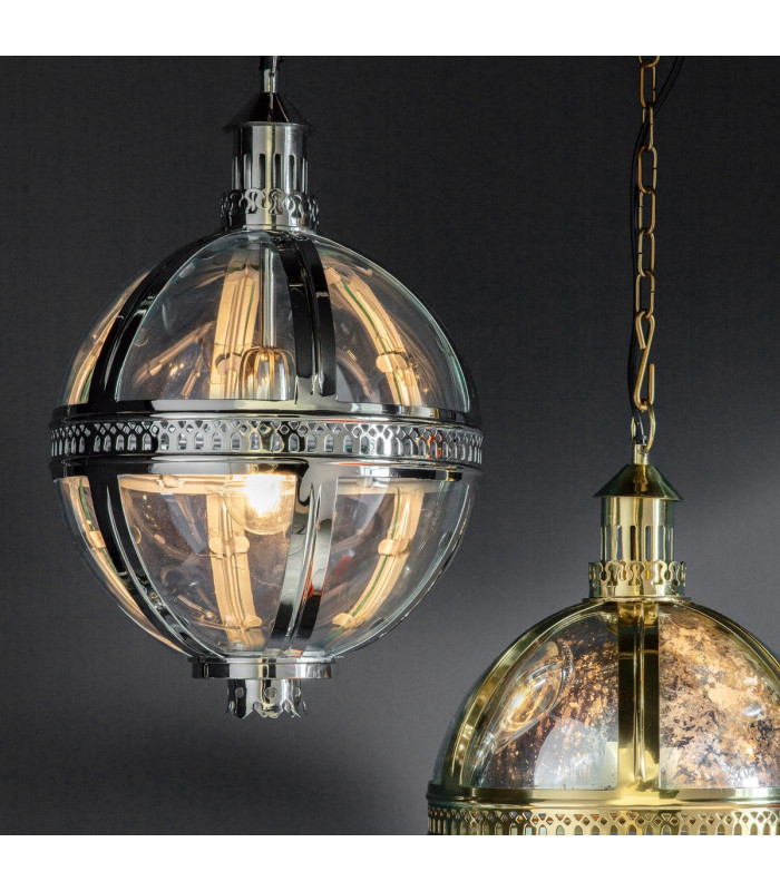 Vienna 1 Light Spherical Pendant Bright Nickel Plated On Solid Brass-3