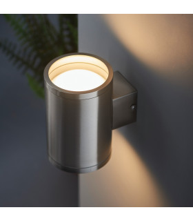 Nio LED 2 Light Outdoor Up Down Wall Marine Grade Brushed Stainless Steel-1