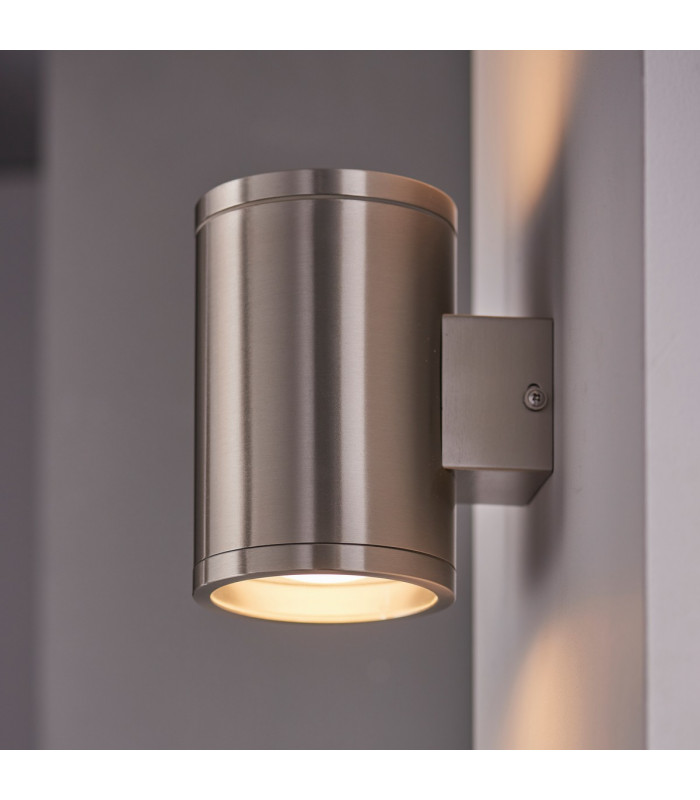 Nio LED 2 Light Outdoor Up Down Wall Marine Grade Brushed Stainless Steel-4