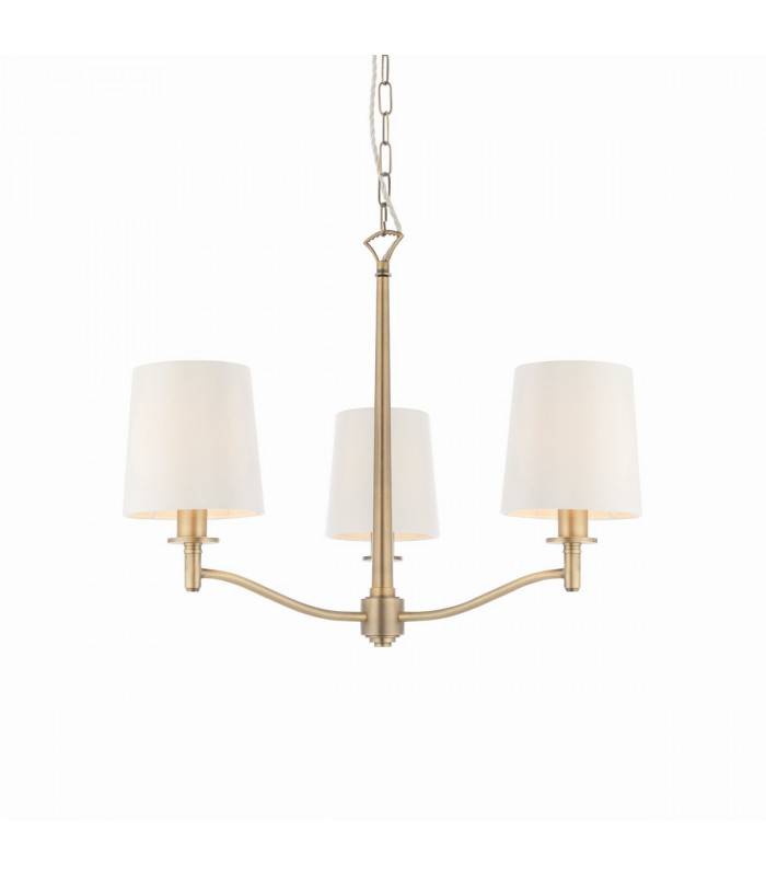 Ortona 3 Light Multi Arm Pendant Matt Antique Brass