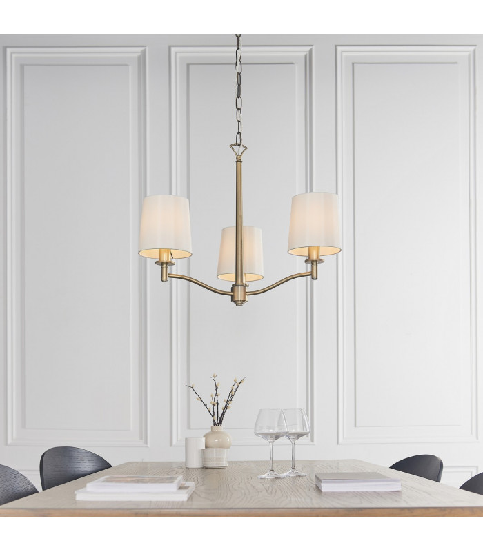 Ortona 3 Light Multi Arm Pendant Matt Antique Brass-1