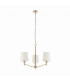 Ortona 3 Light Multi Arm Pendant Matt Antique Brass, Vintage White Faux Silk, E14
