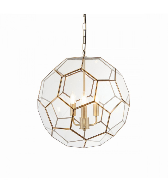 Miele 3 Light Spherical Pendant Antique Brass